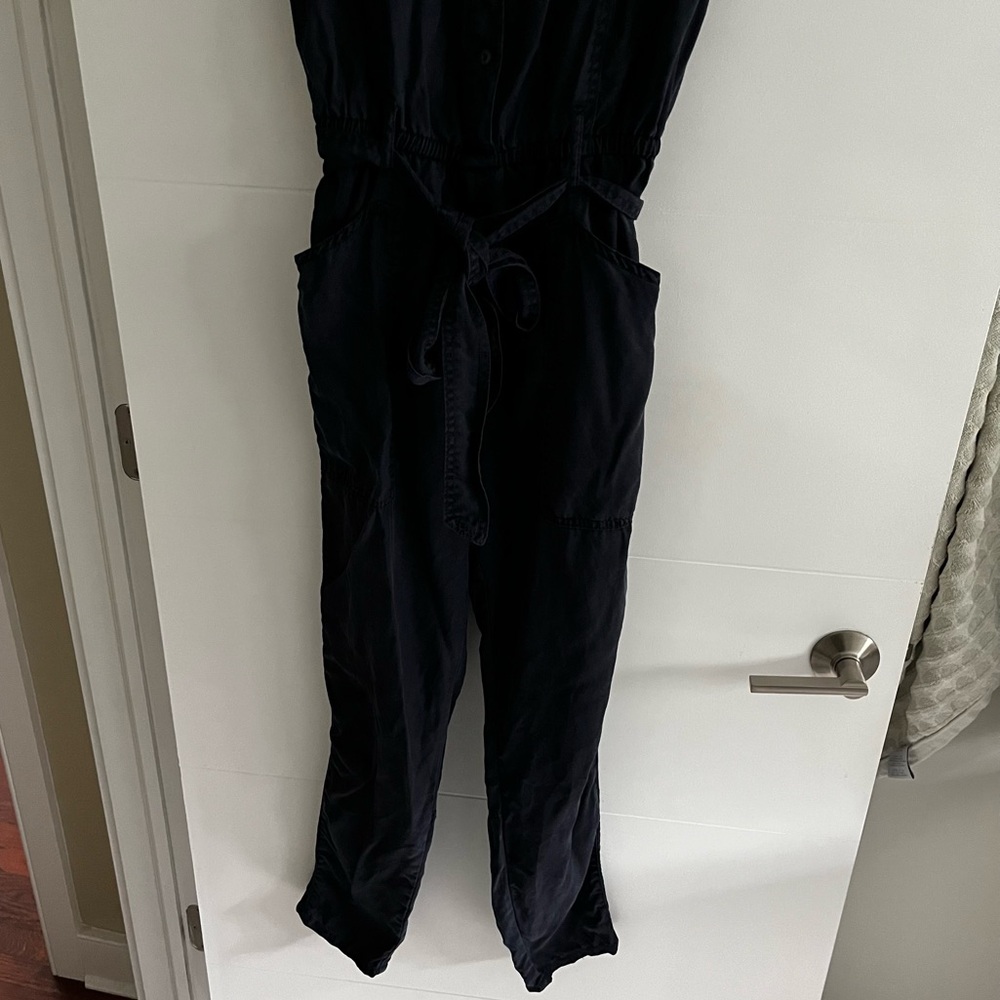 HEI HEI Navy Blue Sleeveless Jumpsuit with elastic waist and tie- so cute! - Picture 11 of 11